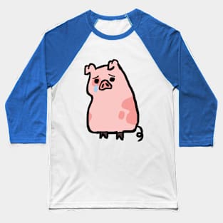 Cute Piggy Very Sad Baseball T-Shirt